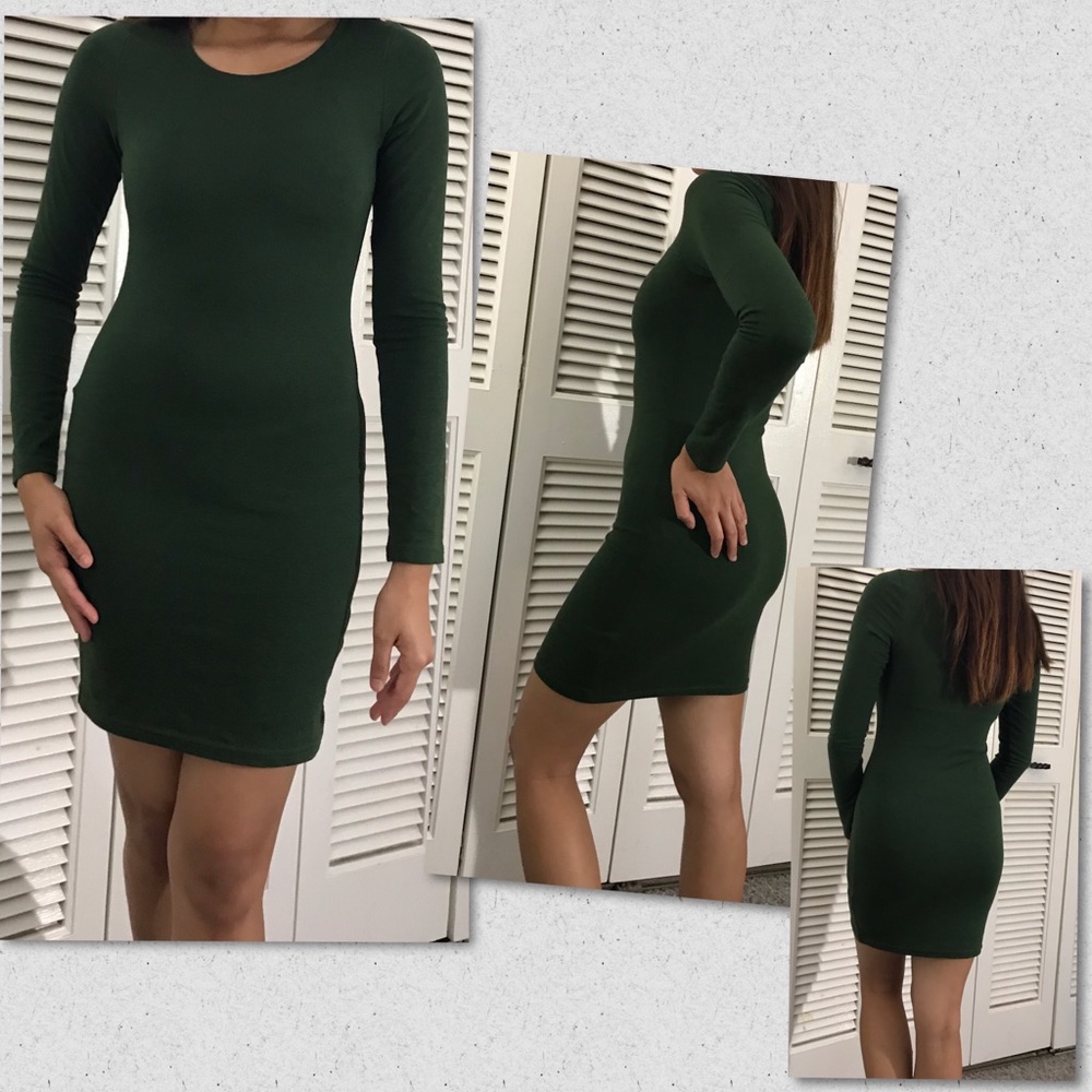 Bodycon Slim Green One Piece Dress - Divided H&M
